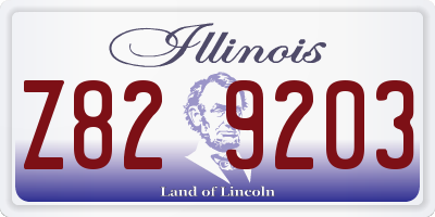IL license plate Z829203