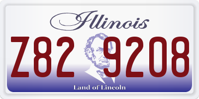IL license plate Z829208