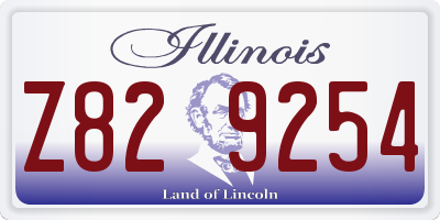 IL license plate Z829254