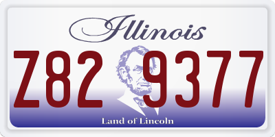 IL license plate Z829377
