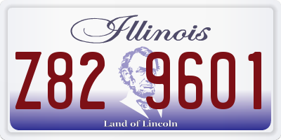 IL license plate Z829601