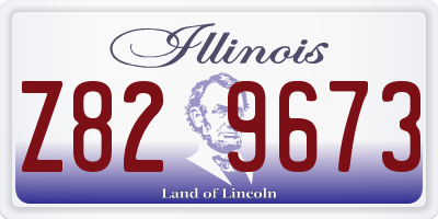 IL license plate Z829673