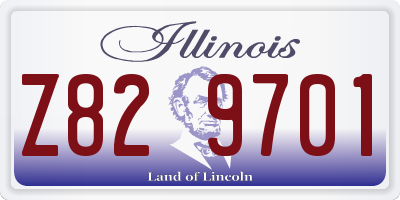 IL license plate Z829701