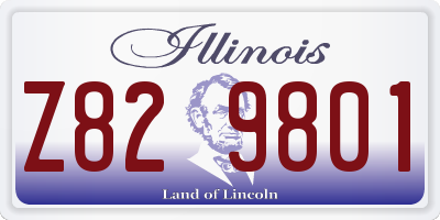 IL license plate Z829801