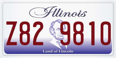 IL license plate Z829810