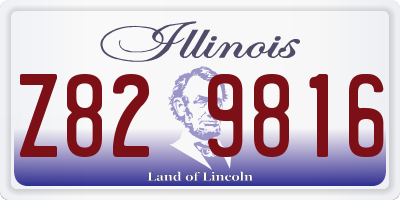 IL license plate Z829816