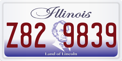 IL license plate Z829839