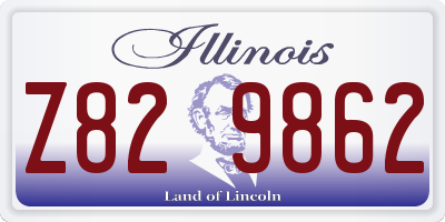 IL license plate Z829862