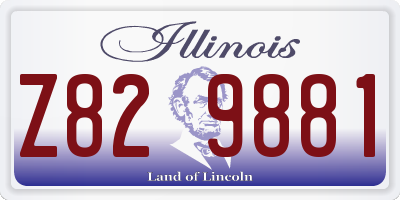 IL license plate Z829881