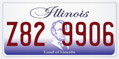 IL license plate Z829906
