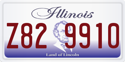 IL license plate Z829910