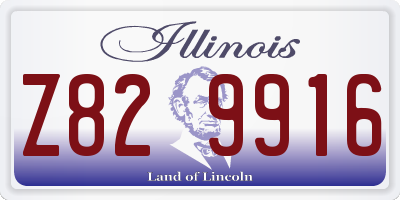 IL license plate Z829916