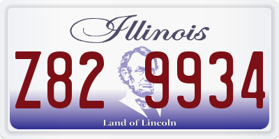 IL license plate Z829934