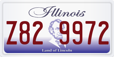IL license plate Z829972