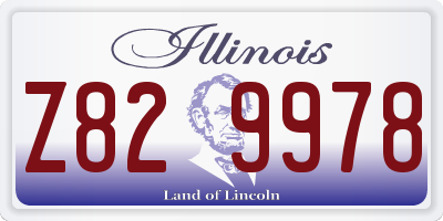 IL license plate Z829978