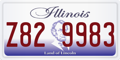 IL license plate Z829983
