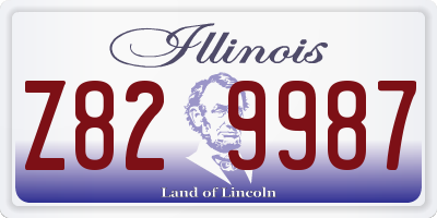 IL license plate Z829987