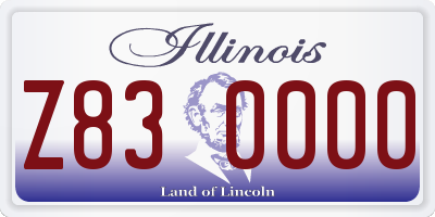 IL license plate Z830000