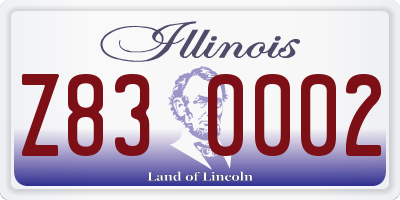 IL license plate Z830002