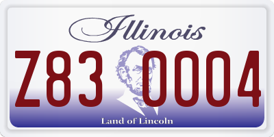 IL license plate Z830004