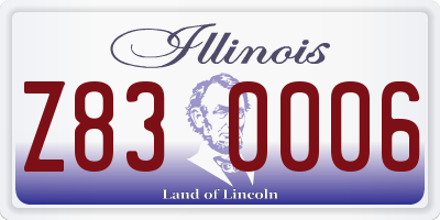 IL license plate Z830006