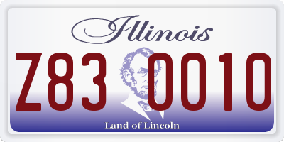 IL license plate Z830010