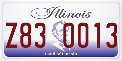 IL license plate Z830013