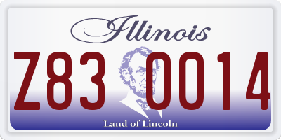 IL license plate Z830014
