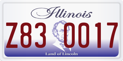 IL license plate Z830017