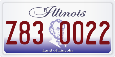 IL license plate Z830022