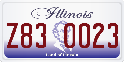 IL license plate Z830023