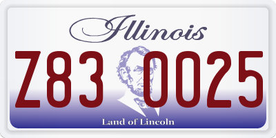 IL license plate Z830025