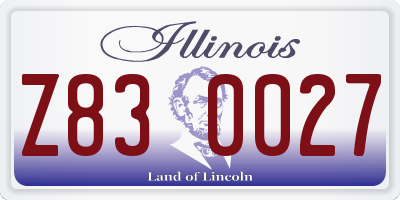 IL license plate Z830027
