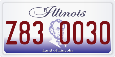 IL license plate Z830030