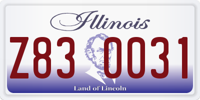 IL license plate Z830031