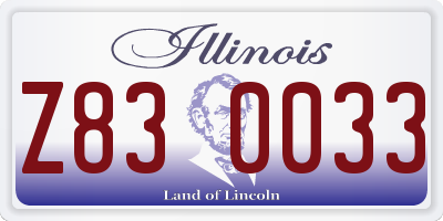 IL license plate Z830033