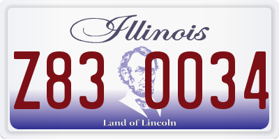 IL license plate Z830034