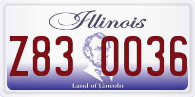 IL license plate Z830036