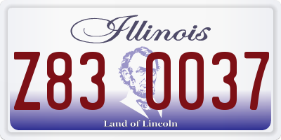IL license plate Z830037
