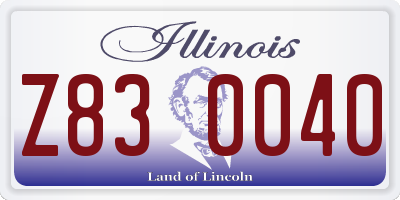 IL license plate Z830040