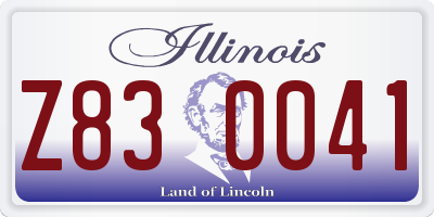 IL license plate Z830041
