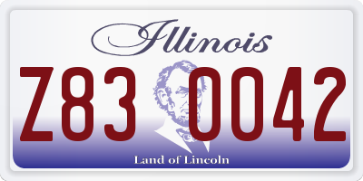IL license plate Z830042