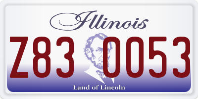 IL license plate Z830053
