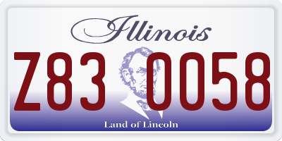 IL license plate Z830058