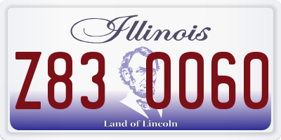 IL license plate Z830060