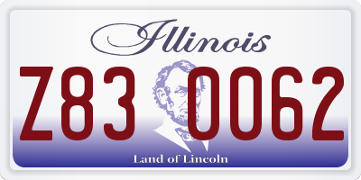 IL license plate Z830062