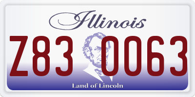 IL license plate Z830063