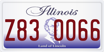 IL license plate Z830066