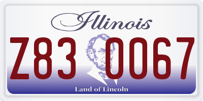 IL license plate Z830067