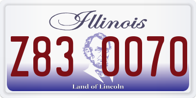 IL license plate Z830070